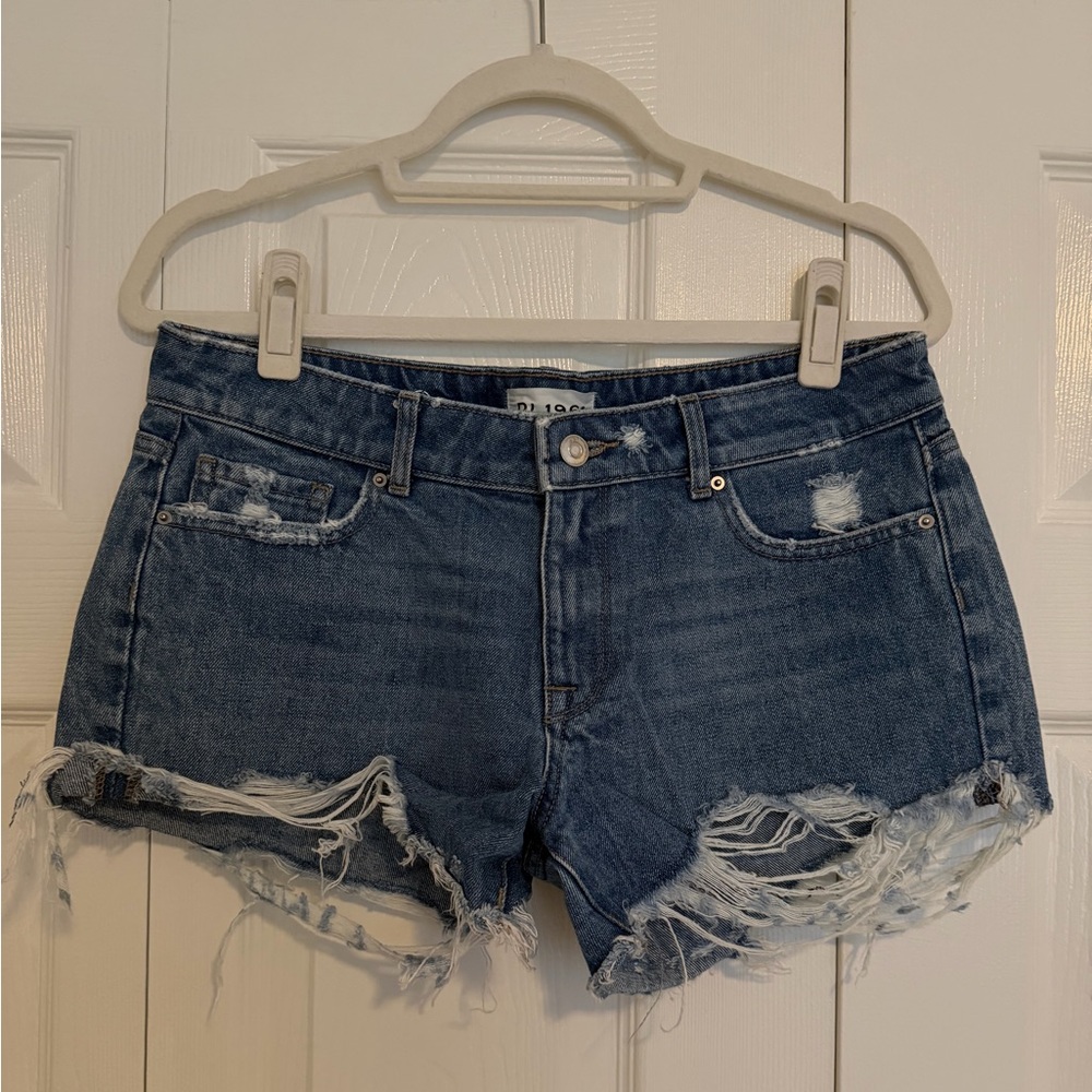 DL1961 Blue Distressed Jean Shorts